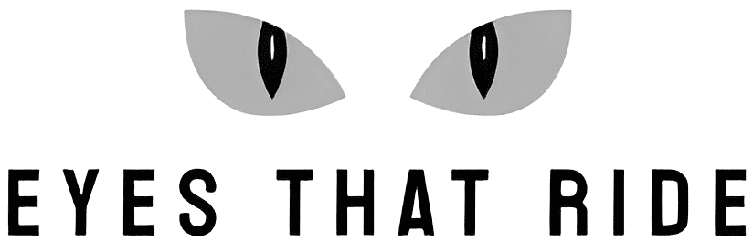 Logo: slit-pupil eyes above "Eyes That Ride