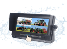 Waterproof tractor monitor with touchscreen control